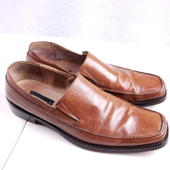 Kenneth Cole New York Mens 12 Square Toe Loafers Brown Italian Leather Y2K main image 12